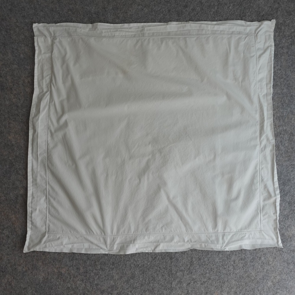 Frette Pillowcase White Cotton Euro Sham Embroidered Border Made in Italy 30x30